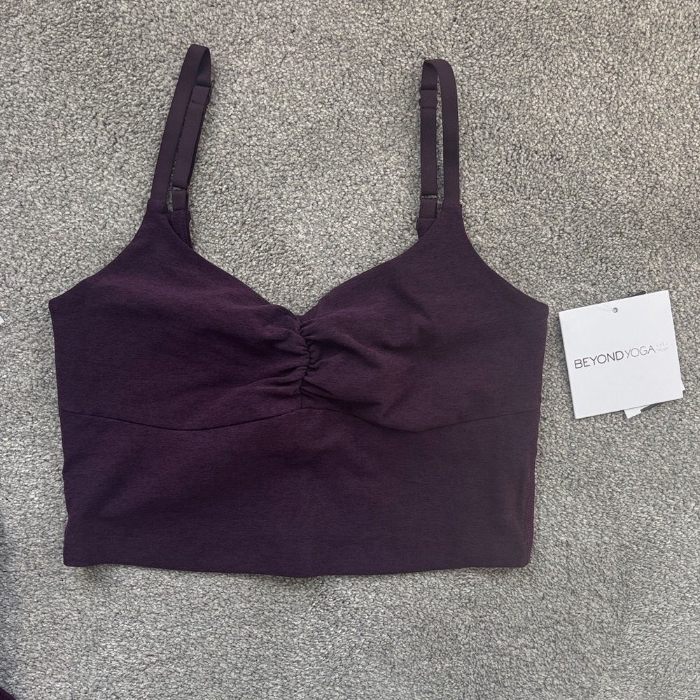Beyond Yoga Dark Purple Cropped Top